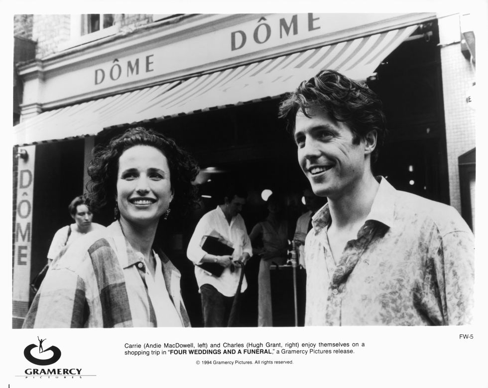 andie macdowell and hugh grant on a shopping trip in a scene from the film four weddings and a funeral, 1994 photo by gramercy picturesgetty images