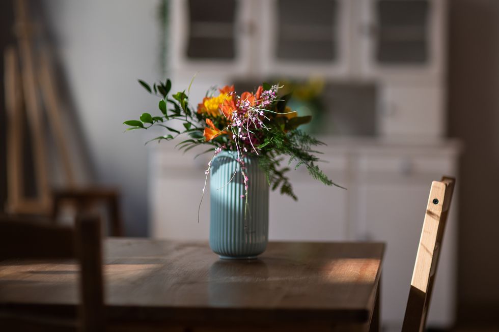 close up of flower vase on table,poland