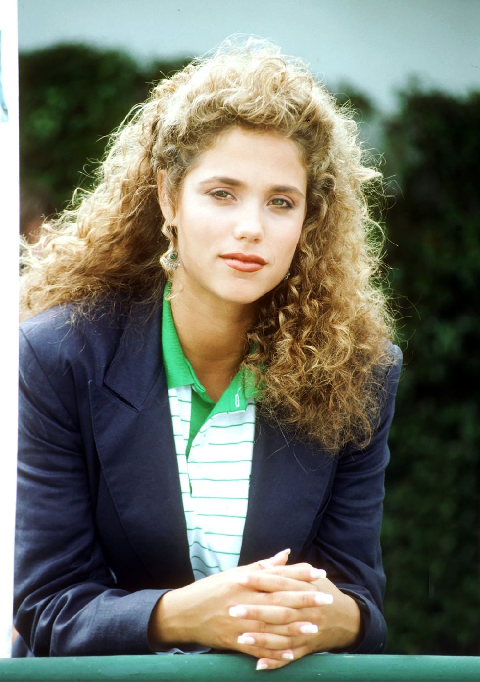 los angeles   august 20  elizabeth berkley on the set of saved by the bell at the bel air bay club in pacific palisades on august 20, 1991 in los angeles, california photo by ron wolfsongetty images