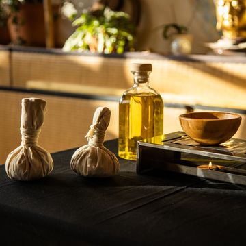 view of the table with the ayurveda treatments