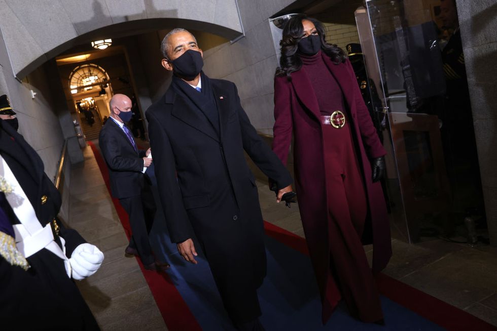 inauguration outfits hidden meanings   michelle obama monochrome purple plum black designer