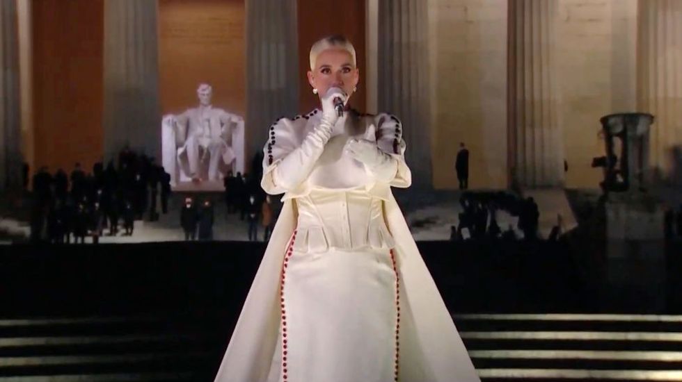 inauguration outfits hidden meanings   katy perry white red and blue outfit