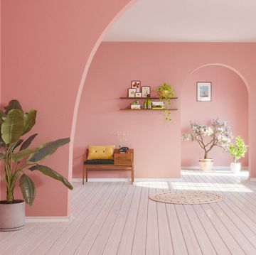 casa de color rosa