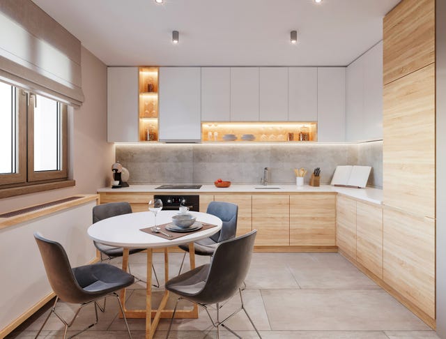 cocina moderna con office