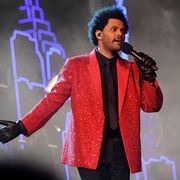 tampa, florida   february 04 in this image released on february 7th, the weeknd rehearses for the super bowl lv halftime show at raymond james stadium on february 04, 2021 in tampa, florida photo by kevin mazurgetty images for tw