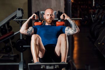 a person lifting weights