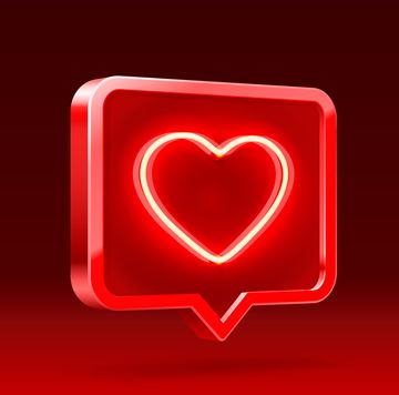 heart neon like icon, sign follower 3d banner, love post social media vector illustration