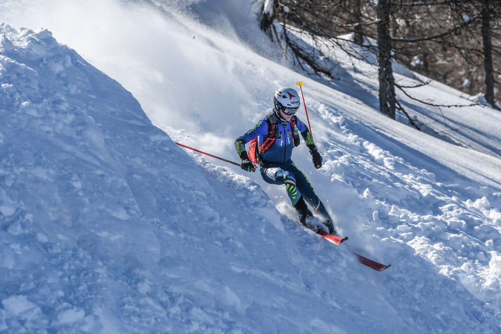 albosaggia, sondrio, italy february 14: davide magnini in action during italian team ski mountaineering championships on february 14, 2021 in albosaggia, italy. (photo by davide mombelli corbis/corbis via getty images)