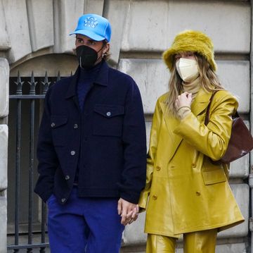 paris, france   february 28 singer justin bieber and wife hailey baldwin bieber are seen strolling near les invalides on february 28, 2021 in paris, france photo by marc piaseckigc images