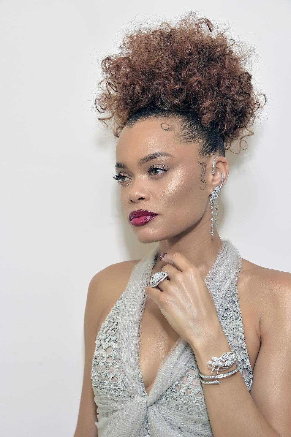 west hollywood, california   february 28 andra day, wearing chanel  chanel fine jewelry, gets ready for the golden globe awards 2021 at the west hollywood edition on february 28, 2021 in west hollywood, california photo by stefanie keenangetty images for chanel