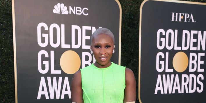 Cynthia Erivo Shines at 2021 Grammys in Crystal-Embellished Gown