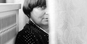 new york, ny   circa 1991 belgian born french film director, screenwriter, photographer, and artist agnès varda 1928 2019 poses for a portrait circa 1991 in new york, new york photo by bob berggetty images