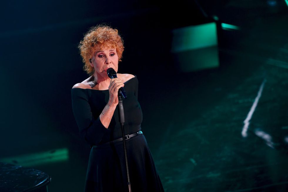 sanremo, italy   march 06  ornella vanoni is seen on stage during at the 71th sanremo music festival 2021 at teatro ariston on march 06, 2021 in sanremo, italy photo by jacopo m raulegetty images