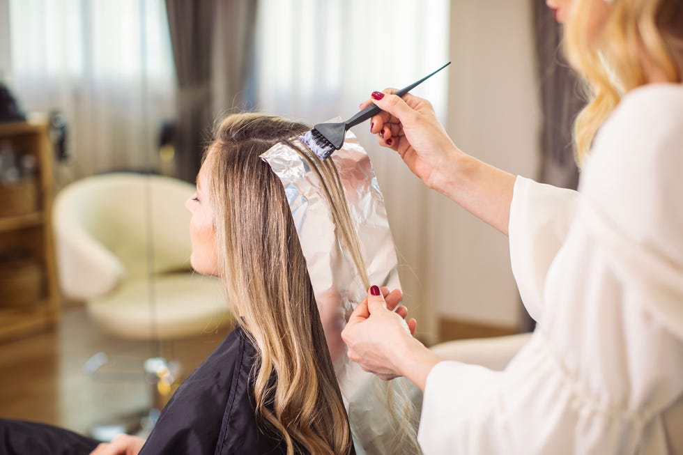 hair colouring in a salon
