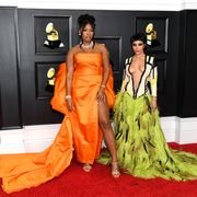 los angeles, california   march 14 l r megan thee stallion and doja cat attend the 63rd annual grammy awards at los angeles convention center on march 14, 2021 in los angeles, california photo by kevin mazurgetty images for the recording academy