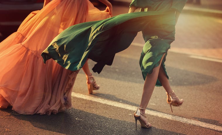 women wearing elegant dresses, street style detail