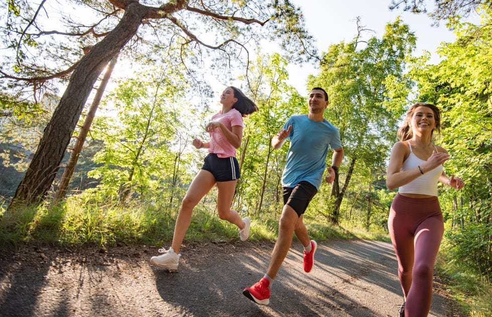 friend jogging in nature easy in the morning