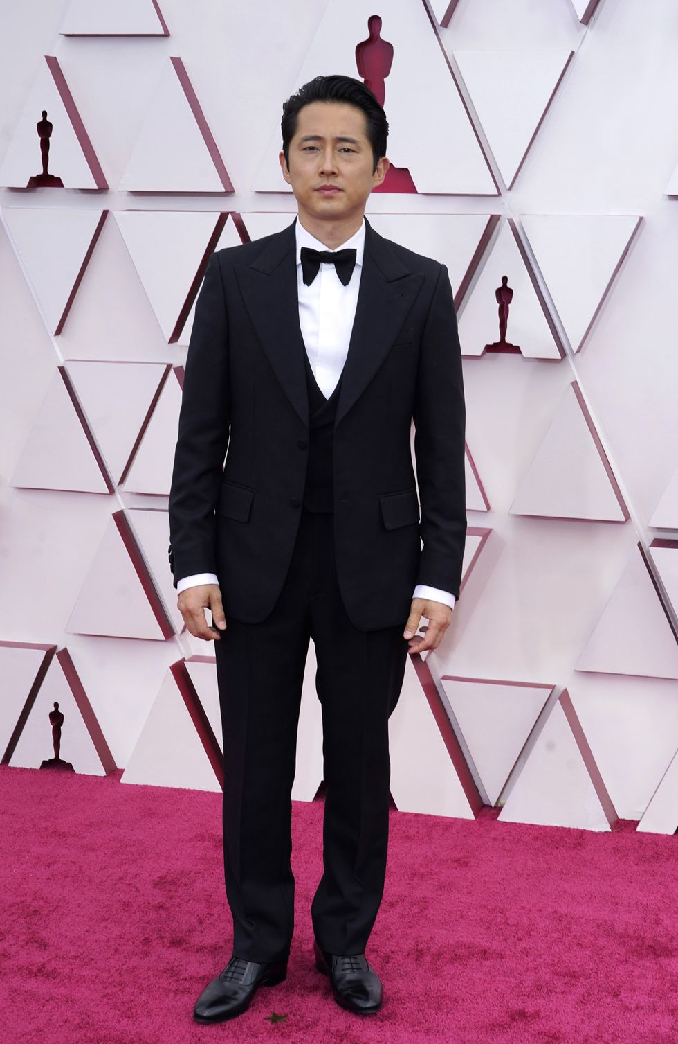 los angeles, california – april 25 steven yeun attends the 93rd annual academy awards at union station on april 25, 2021 in los angeles, california photo by chris pizzelo poolgetty images