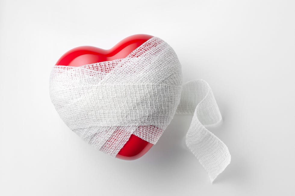 banded heart isolated on a white background