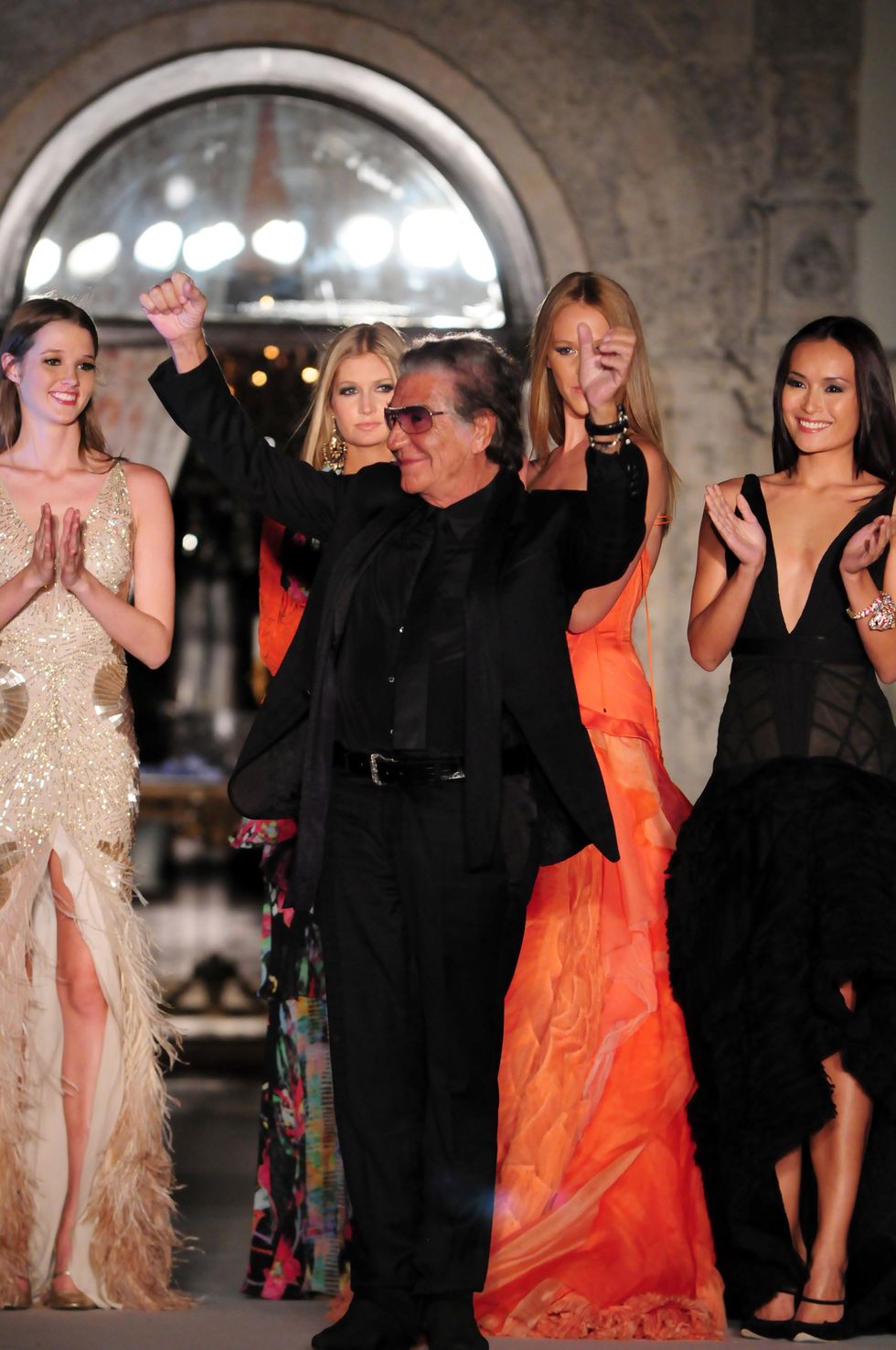 designer roberto cavalli celebrates his birthday during roberto cavallis 2011 spring collection show to benefit the gloria estefan foundation and st jude childrens research hospital on november 19, 2010 in miami beach, florida photo by vallery jeanfilmmagic