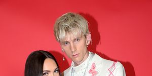 los angeles, california   may 27 editorial use only l r megan fox and machine gun kelly attend the 2021 iheartradio music awards at the dolby theatre in los angeles, california, which was broadcast live on fox on may 27, 2021 photo by phillip faraonegetty images for iheartmedia