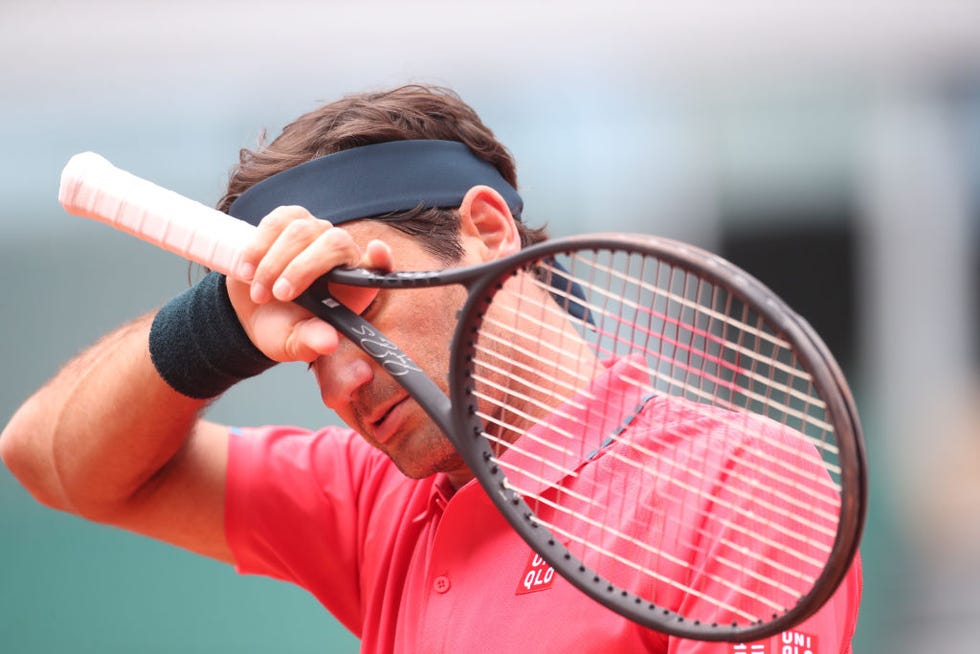 paris, france june 3 roger federer of switzerland during his match against marin cilic of croatia on court philippe chatrier during the second round of the singles competition at the 2021 french open tennis tournament at roland garros on june 3rd 2021 in paris, france photo by tim claytoncorbis via getty images