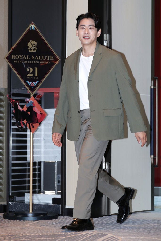 seoul, south korea   june 09 south korean actor yoo teo attends the photocall for pernod ricard korea royal salutes the polo estancia edition launch at fairmont ambassador seoul on june 09, 2021 in seoul, south korea photo by han myung guwireimage