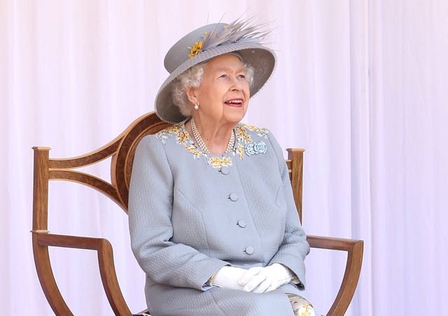 windsor, england   june 12 queen elizabeth ii attends a military ceremony in the quadrangle of windsor castle to mark her official birthday on june 12, 2021 in windsor, england trooping of the colour has marked the official birthday of the sovereign for over 260 years and it has been agreed once again that in line with government advice the queen’s birthday parade, also known as trooping the colour, will not go ahead in its traditional form this years parade is formed by soldiers who have played an integral role in the nhs’ covid 19 response, as well as those who have been serving on military operations overseas photo by chris jackson   wpa poolgetty images