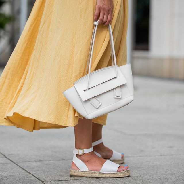 Off White Leather-Look Quilted Espadrille Sandals