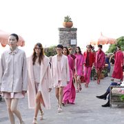 ischia, italy   june 29 models walk the runway at the max mara resort 2022 collection show on june 29, 2021 in ischia, italy photo by vittorio zunino celottogetty images