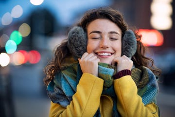 woman wearing earmuffs