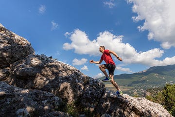 man 30I9827 running on mountain