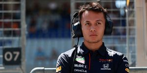 spielberg, austria   july 03 alexander albon of thailand and red bull racing looks on from the pitwall during final practice ahead of the f1 grand prix of austria at red bull ring on july 03, 2021 in spielberg, austria photo by mark thompsongetty images