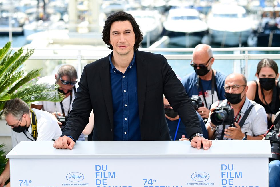 cannes, france   july 06 adam driver attends the "annette" photocall during the 74th annual cannes film festival on july 06, 2021 in cannes, france photo by daniele venturelliwireimage