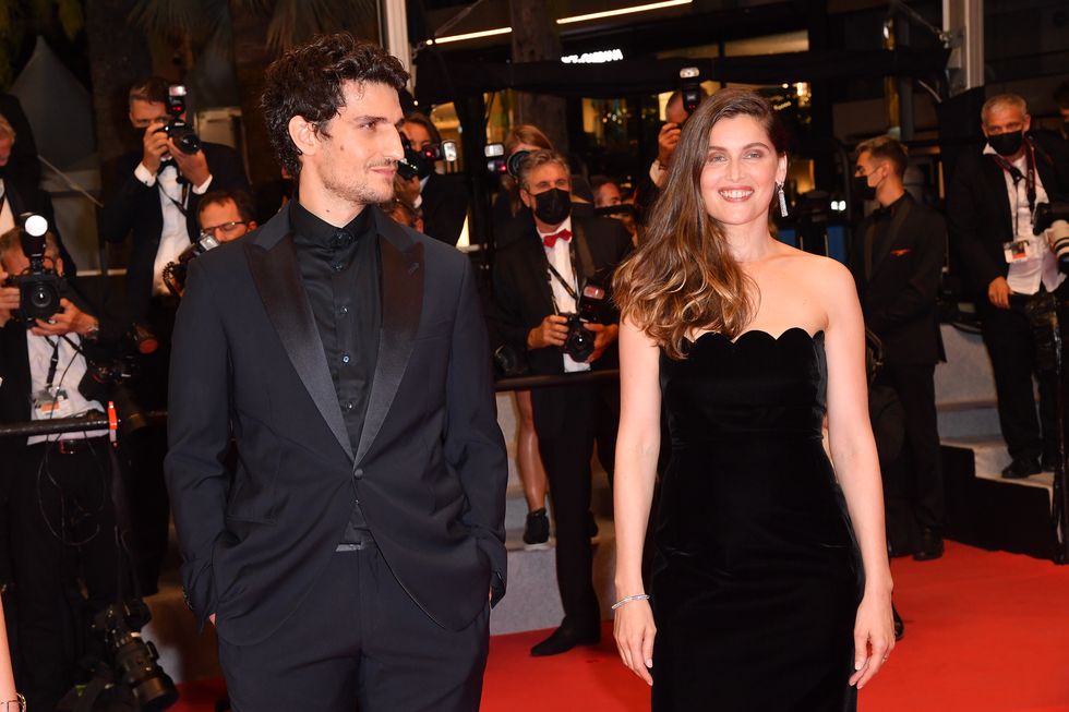 cannes, france   july 12 louis garrel and  laetitia casta  attend the bac nord screening during the 74th annual cannes film festival on july 12, 2021 in cannes, france photo by stephane cardinale   corbiscorbis via getty images