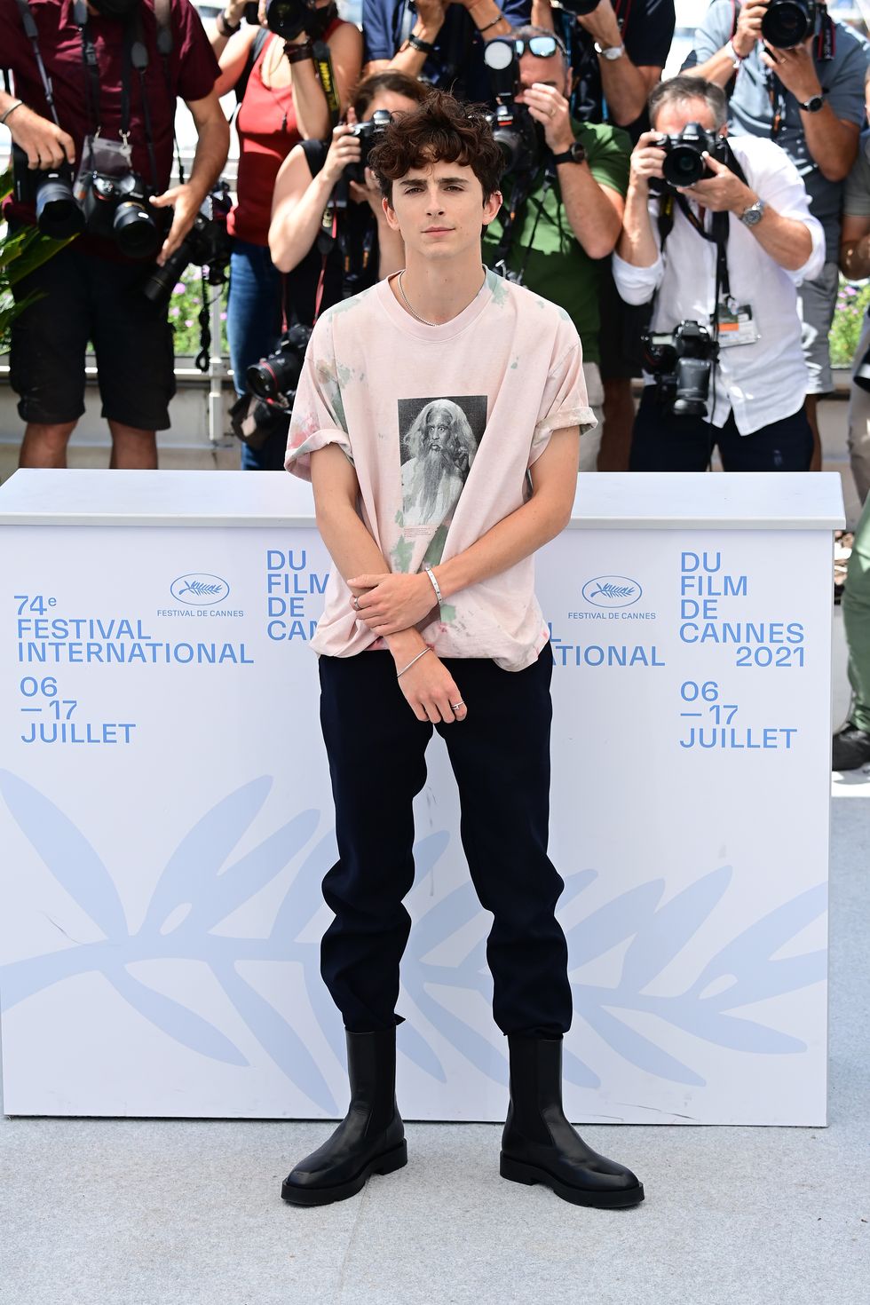 cannes, france   july 13 timothée chalamet attends the the french dispatch photocall during the 74th annual cannes film festival on july 13, 2021 in cannes, france photo by daniele venturelliwireimage