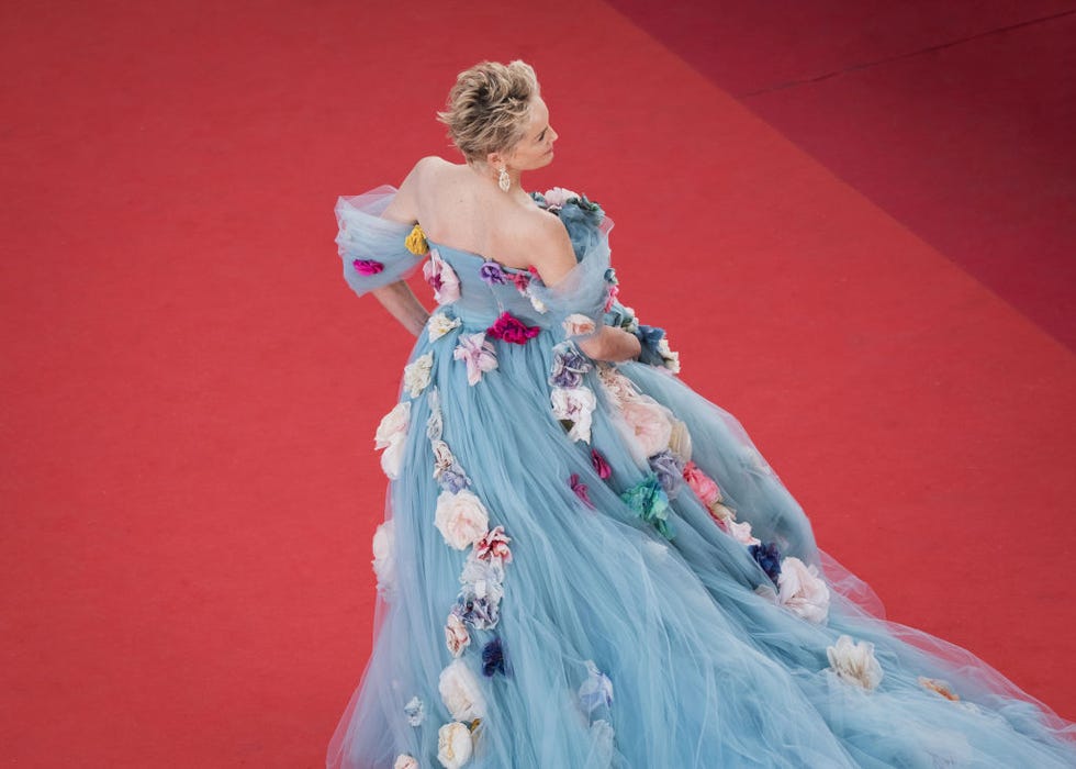 cannes, france   july 14 editors note image has been digitally retouched sharon stone attends the a felesegam tortenetethe story of my wife screening during the 74th annual cannes film festival on july 14, 2021 in cannes, france photo by francois g durandgetty images