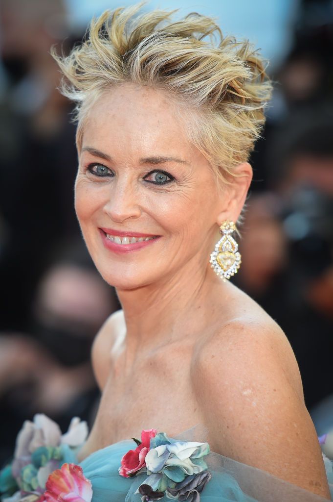 cannes, france   july 14 sharon stone attends the a felesegam tortenetethe story of my wife screening during the 74th annual cannes film festival on july 14, 2021 in cannes, france photo by stephane cardinale   corbiscorbis via getty images