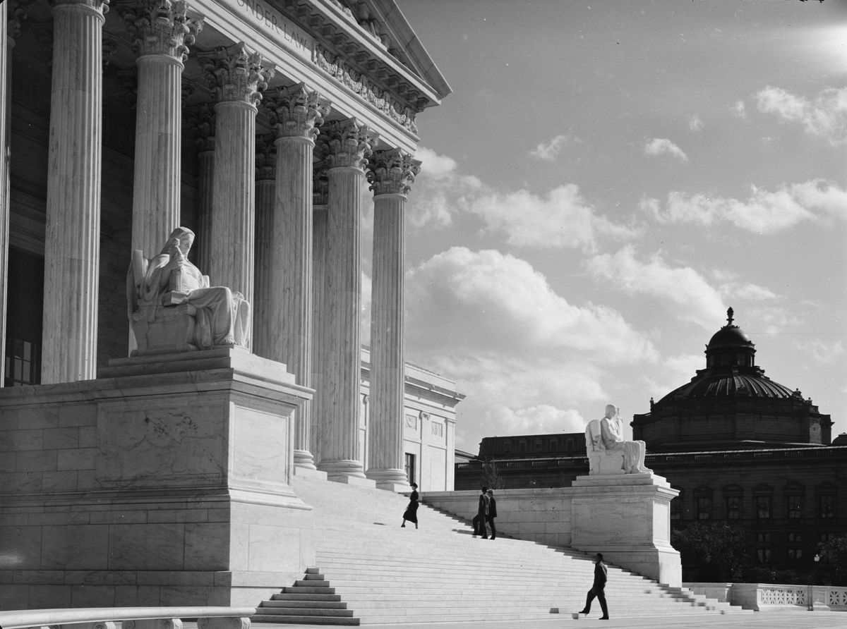 view across the steps of the supreme court building, washington dc, february 1937 photo by margaret bourke whitethe life picture collection via getty images