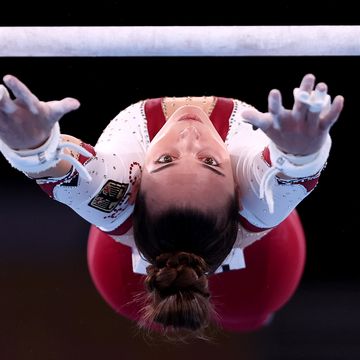 tokyo, japan   july 25 pauline schaefer betz of team germany competes on uneven bars during womens qualification on day two of the tokyo 2020 olympic games at ariake gymnastics centre on july 25, 2021 in tokyo, japan photo by ezra shawgetty images