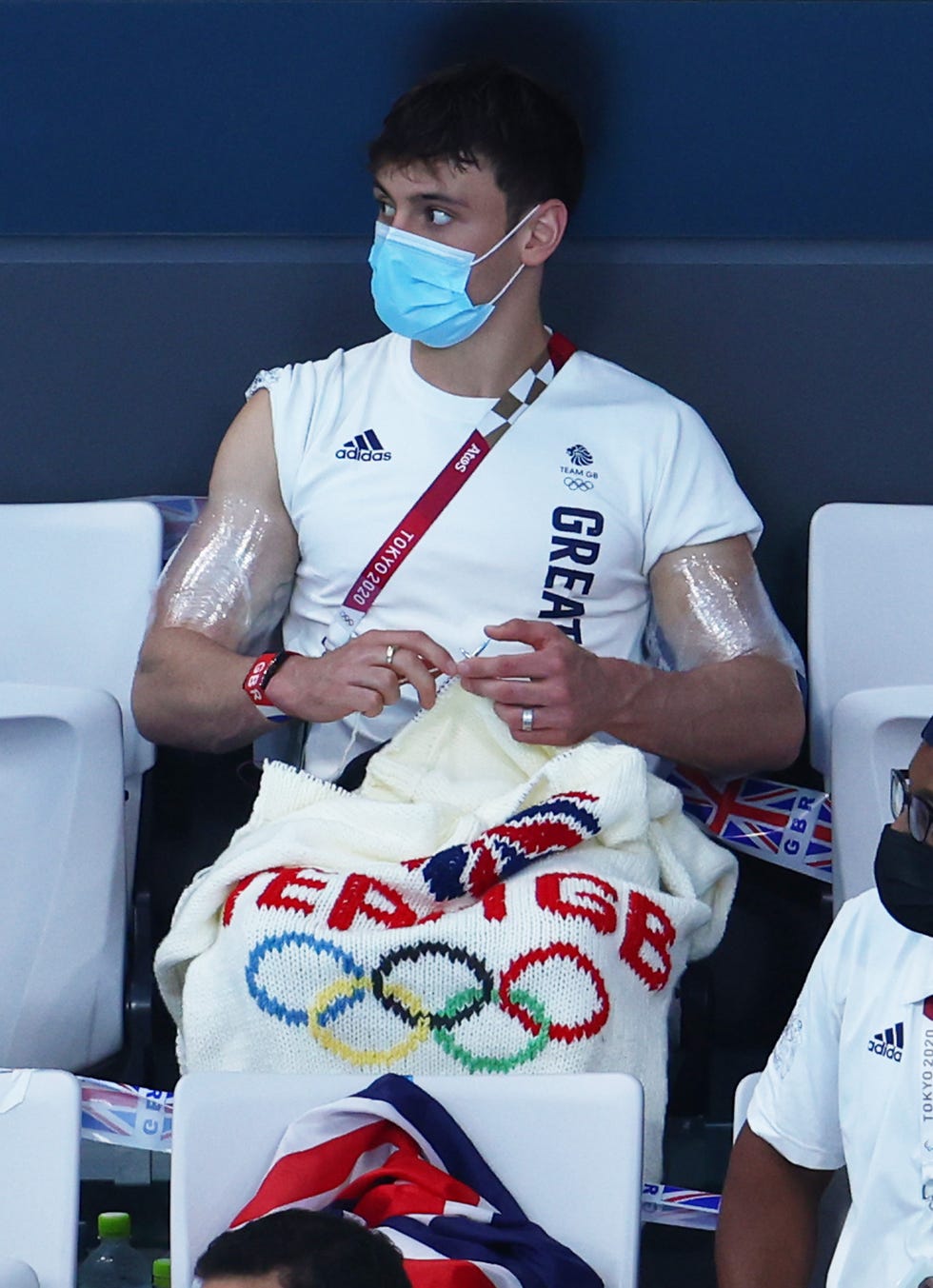 Olympian Tom Daley Goes Viral for Knitting at the Tokyo OIympics