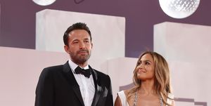 venice, italy   september 10  jennifer lopez and ben affleck attend the red carpet of the movie the last duel during the 78th venice international film festival on september 10, 2021 in venice, italy photo by stefania dalessandrogetty images