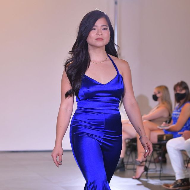 new york, new york   september 10 kelly marie tran walks the runway for rises survivor fashion show during nyfw the shows at museum of modern art on september 10, 2021 in new york city photo by roy rochlingetty images