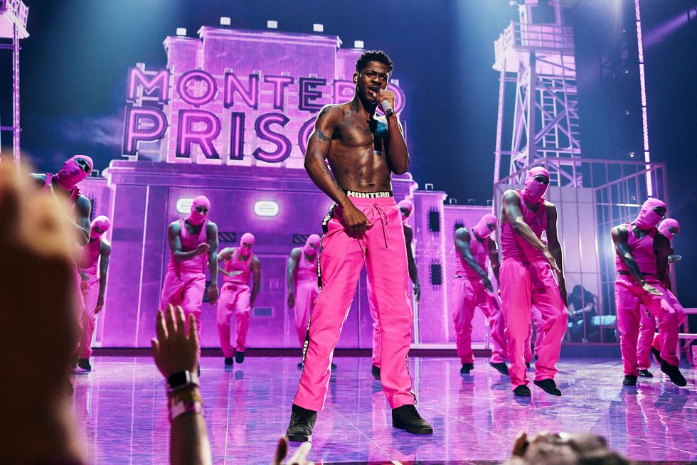 new york, new york   september 12 lil nas x performs onstage during the 2021 mtv video music awards at barclays center on september 12, 2021 in the brooklyn borough of new york city photo by john shearermtv vmas 2021getty images for mtvviacomcbs