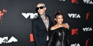 new york, new york september 12 l r kourtney kardashian and travis barker attend the 2021 mtv video music awards at barclays center on september 12, 2021 in the brooklyn borough of new york city photo by noam galaigetty images for mtvviacomcbs