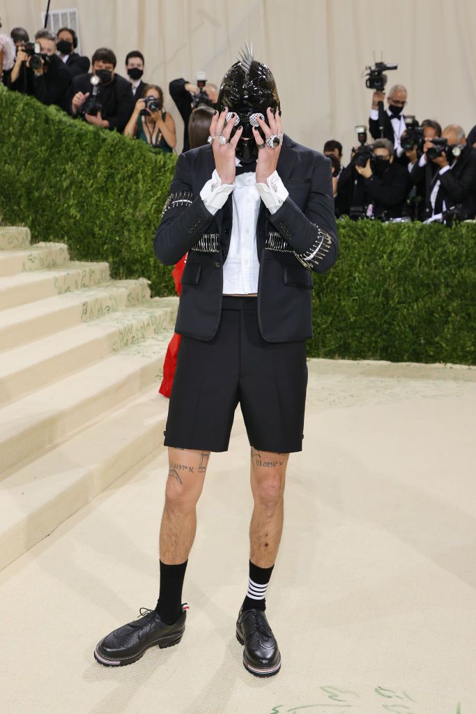 new york, new york   september 13 evan mock attends the 2021 met gala celebrating in america a lexicon of fashion at metropolitan museum of art on september 13, 2021 in new york city photo by mike coppolagetty images