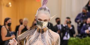 new york, new york   september 13 grimes attends the 2021 met gala celebrating in america a lexicon of fashion at metropolitan museum of art on september 13, 2021 in new york city photo by theo wargogetty images