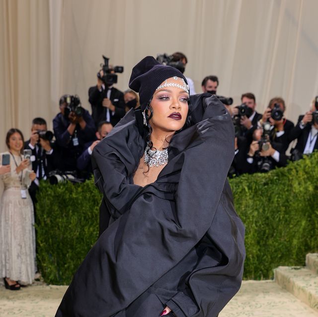 new york, new york   september 13 rihanna attends the 2021 met gala celebrating in america a lexicon of fashion at metropolitan museum of art on september 13, 2021 in new york city photo by theo wargogetty images