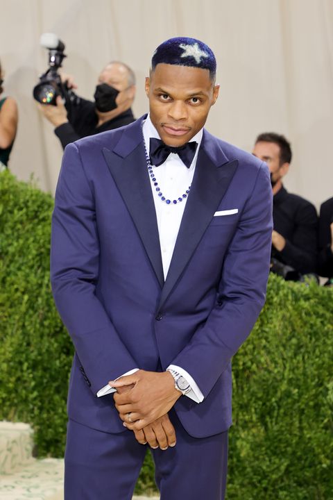 russell westbrook at the 2021 met gala with his watch peeking out of his sleeve