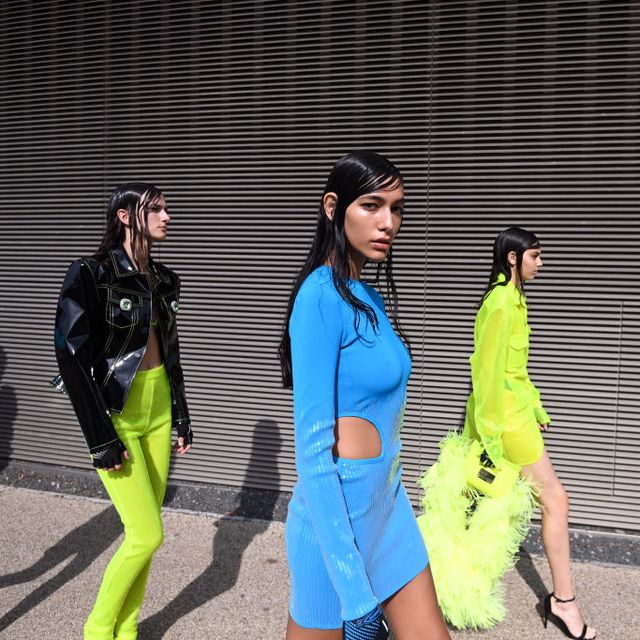 london, england   september 17 models backstage ahead of the david koma show during london fashion week september 2021 on september 17, 2021 in london, england photo by kate greenbfcgetty images
